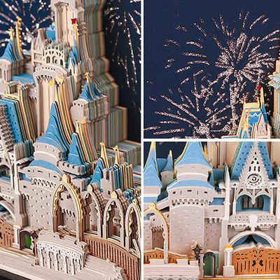 Time Piece Calendar 2026 Desk Calendar With Led Light 3D Tear-Away Calendar Paper Carving Art Memo Pad Notepad Gift Christmas