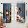 2pcs,2D Plane Printing Curtain Fabric Cute Snowman Cardinal Bunnies (3) 100% Polyester (without Rod) Decorations For Home for