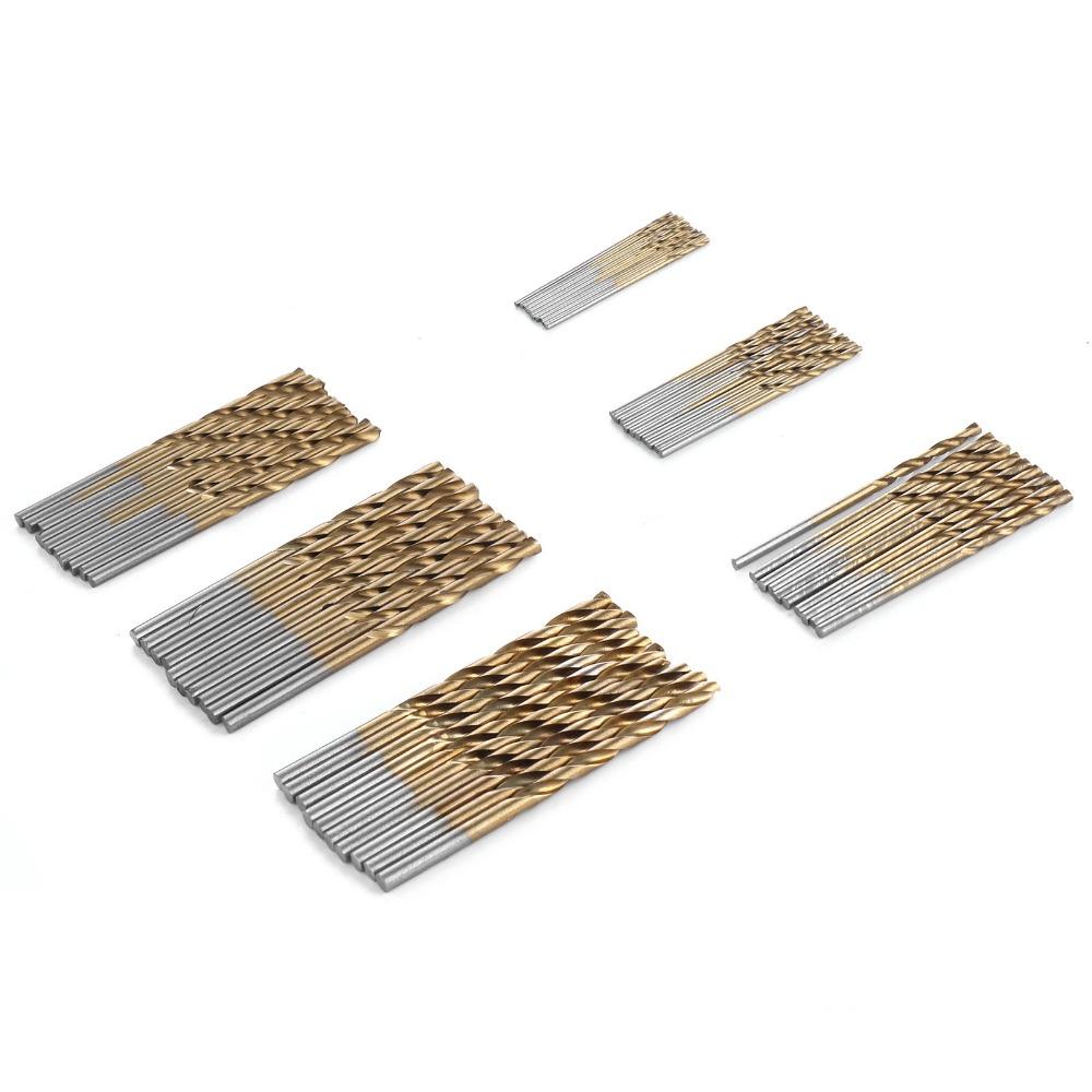 60PCS Bearing Steel Twist Drill Bits 135° Split Point Micro Drill Bits Drilling Tools Wood Drilling
