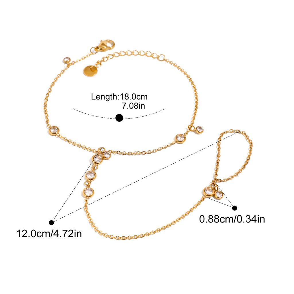 Yori Waterproof 18K Gold Plated Geometric Stainless Steel Finger Bracelet for Women High Quality Korean Dainty Jewelry Gift