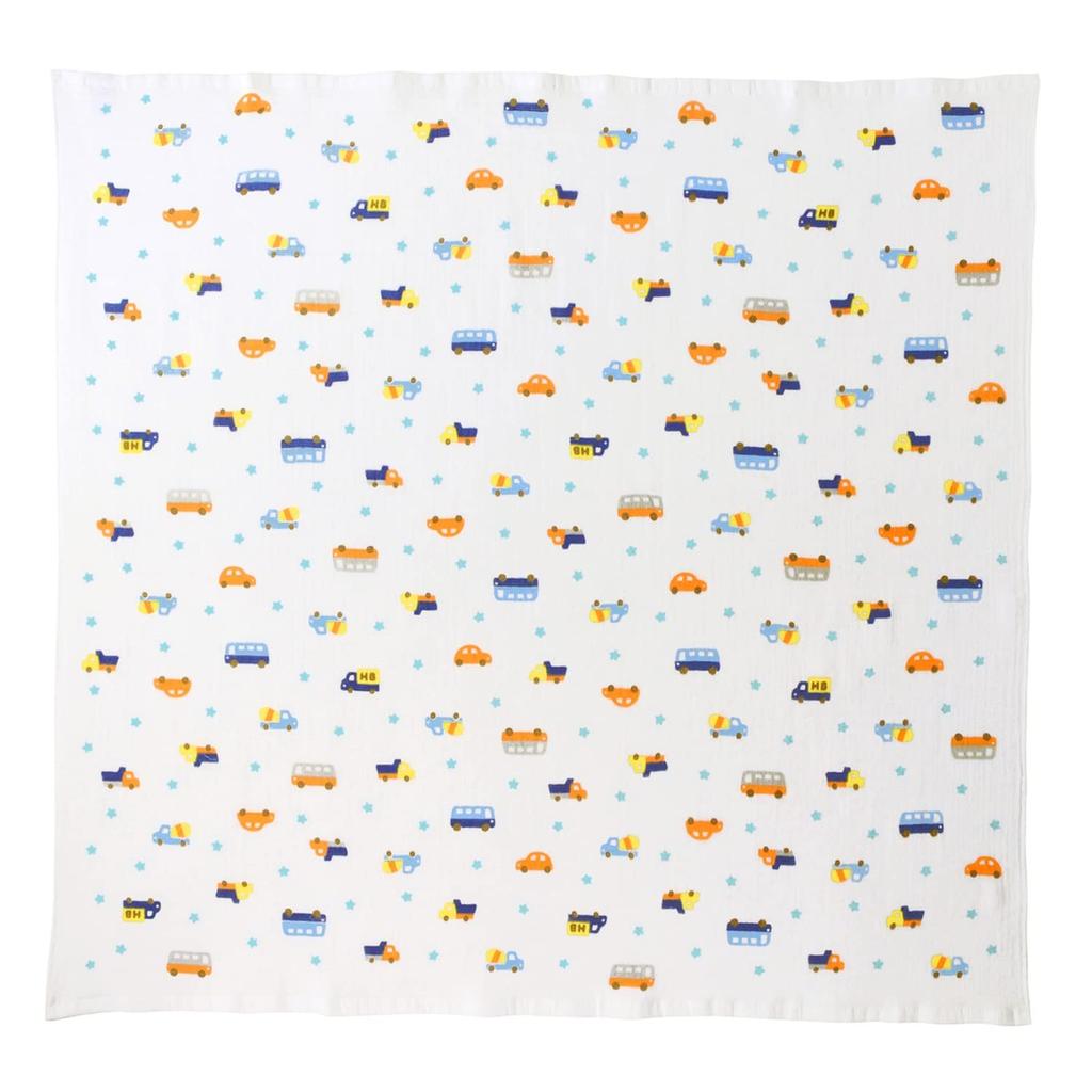 MIKI HOUSE HOT BISCUITS Gauze Bath White and One Size Fits for Boys and Towel, Blue, All, Girls, Newborn, 76-8039-496