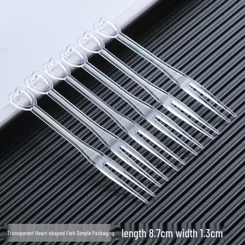 Transparent Disposable Plastic Dessert Forks, 100-Pack