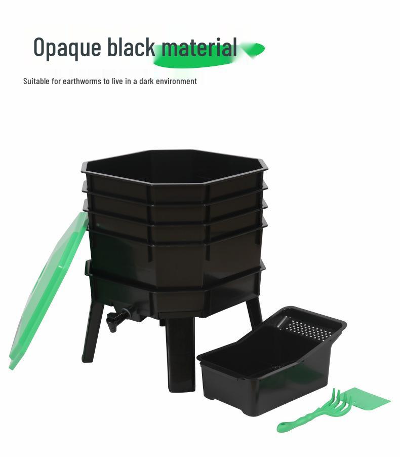 Earthworm Composting Bin for Kitchen Waste - Breeding & Fermentation Tray