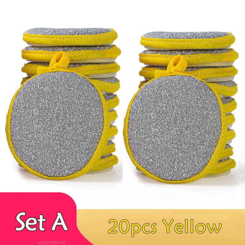 5/10/20Pcs Double Side Dishwashing Sponge Dish Washing Brush Pan Pot Dish Wash Sponges Household Cleaning Kitchen Tools