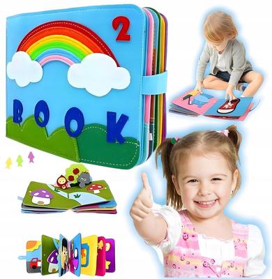 Książka Sensoryczna Książeczka Montessori 3D Dla Dzieci Edukacyjna Filcowa