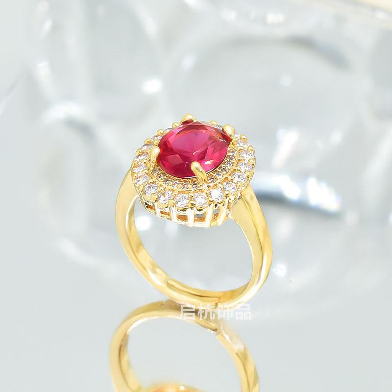 

Ruby Necklace Women S High-End Luxury Trend Court Style Slightly Inlaid Zircon Pendant Collarbone Chain