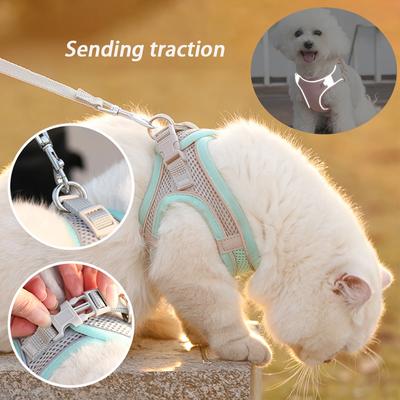 Conjunto de arnês para cães pequenos, coleira ajustável para cães pequenos, buldogue francês, chihuahua pug, coleira de chumbo para caminhada ao ar livre
