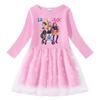 Vestido de Princesa de Malla con Lentejuelas Kpop Demon Slayer para Niñas - Manga Corta