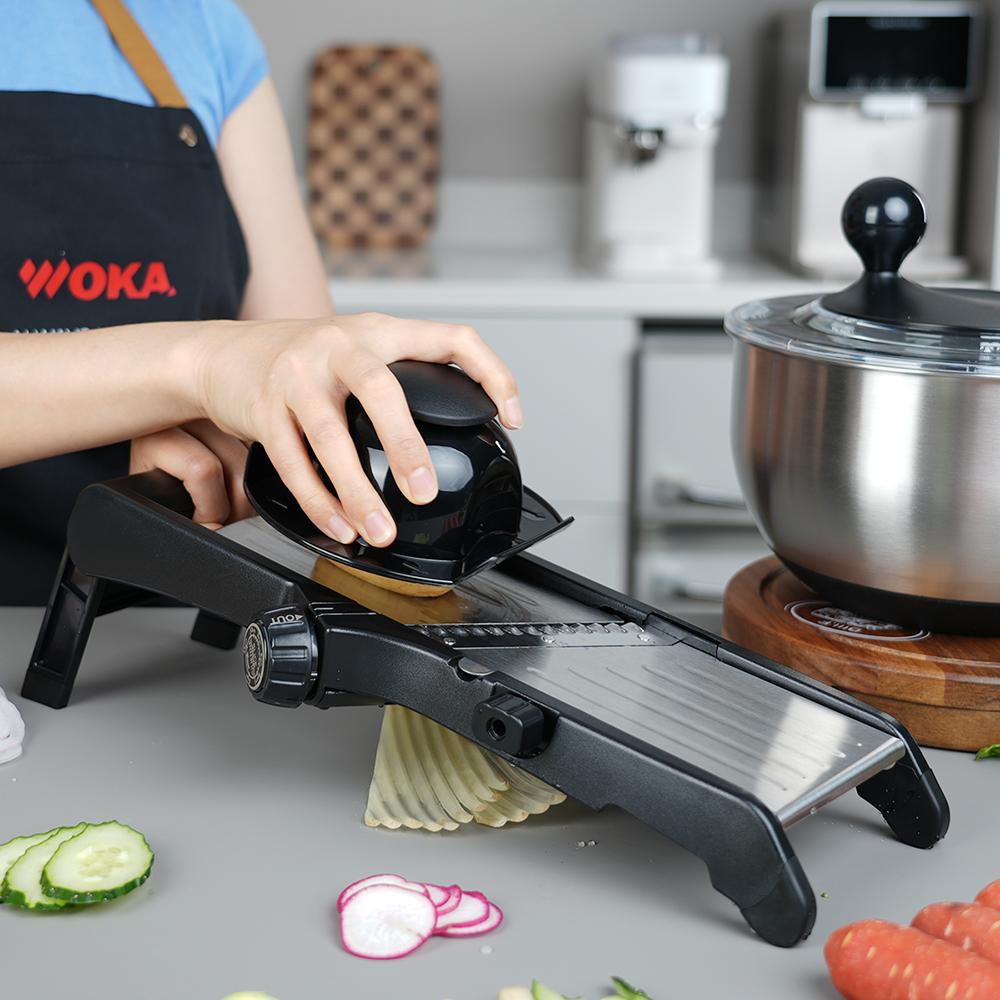 Hot Selling Kitchen Adjustable Blades Manual Fruit Vegetable Cutter Stainless Steel Vegetable Mandolin Slicer чёрный