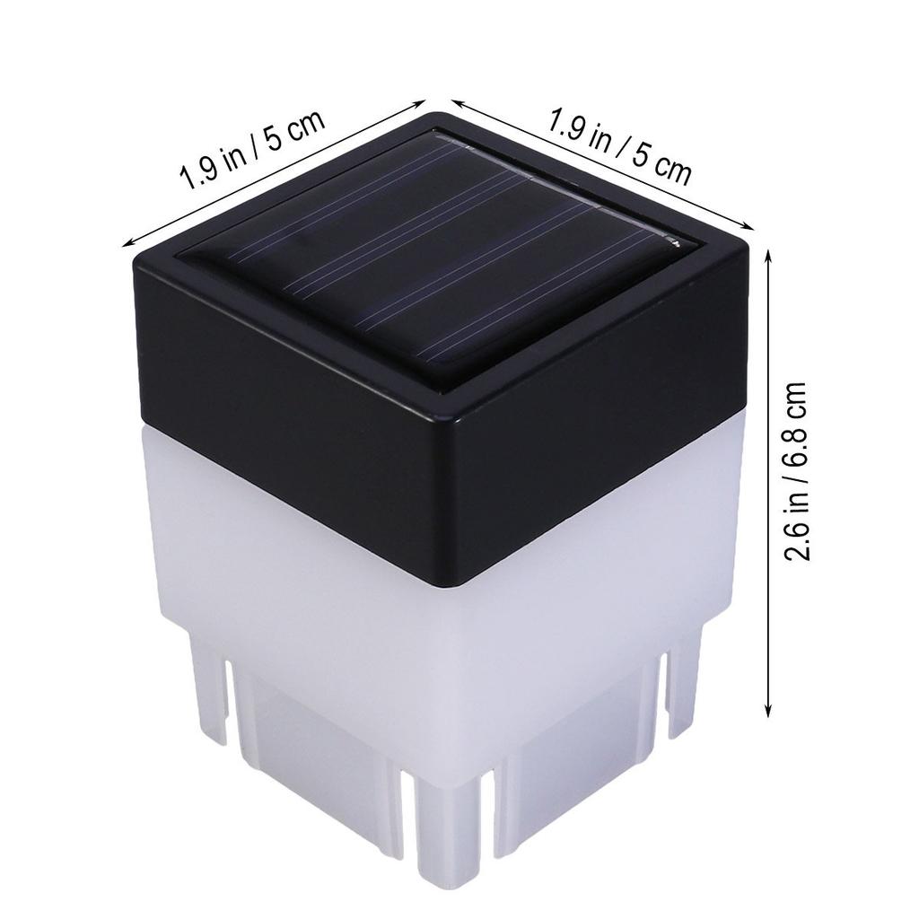 2Pcs Solar Fence Light Outdoor Garden Patio Yard Lamp Monocrystalline Solar Panel High Brightness LED Landscape Lamp White Light