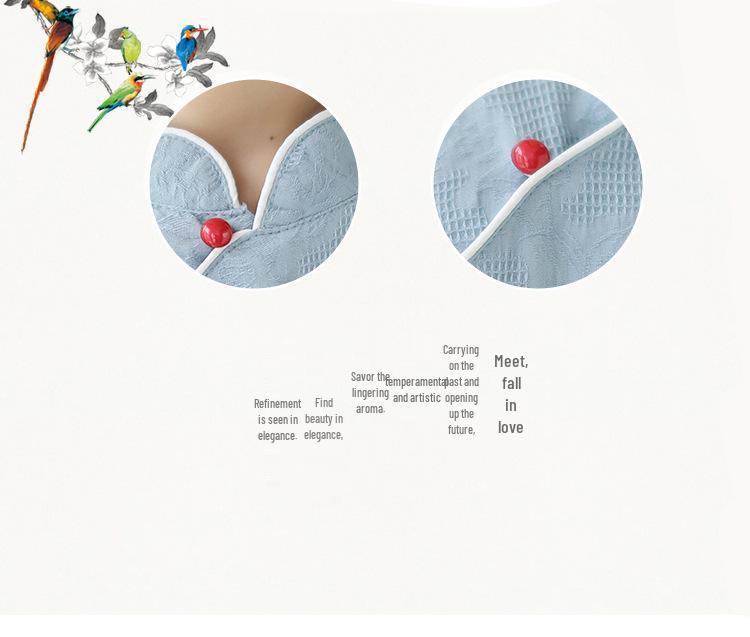 Elegant Cotton Linen Qipao Dress - Women's Stand Collar Short Sleeve, Summer 2024 Collection
