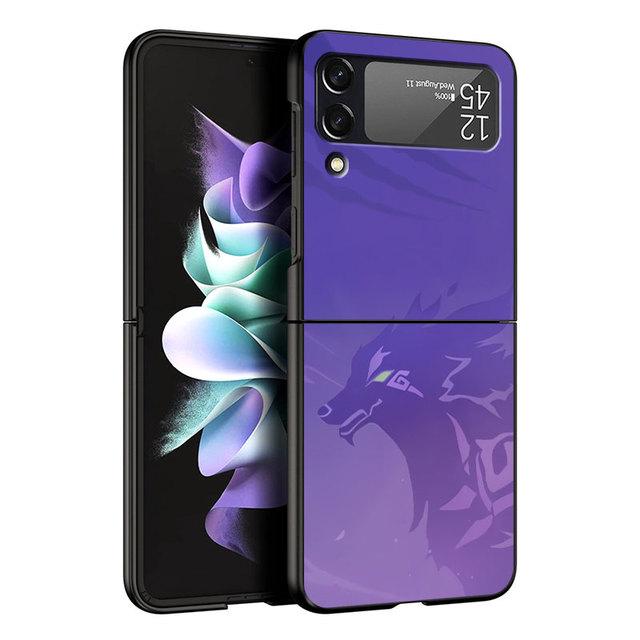 Schwarze Hüllen Hülle für Samsung Galaxy Zflip Z Flip 3 5g Z Flip 4 Zflip3 Flip4 Zflip4 Flip3 Genshin Impact Game Cover