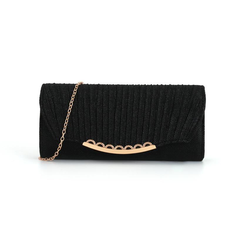 Dámská taška na večeři Řetízkový popruh Crossbody vráska Party Večerní taška na líčení Šití Svatební kabelka