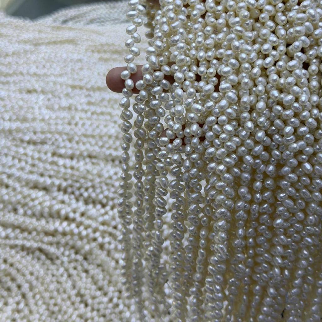 **Dream Intertwined Jewelry: 4-5mm Wheat Ear Pearls, Minor Flaws, Natural Freshwater Semi-finished for DIY**
