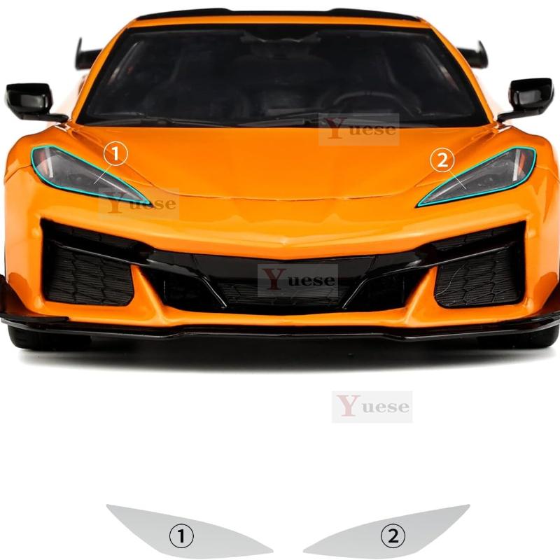 For Corvette C8 Coupe Z06 Self -2024 Car Anti-collision Headlight Mirror Film TPU Transparent Protective Original Stickers