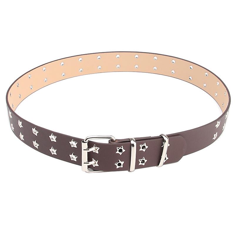 New Korean version of pentagram double exhaust eye belt personality punk style fashion versatile jeans suit belt women