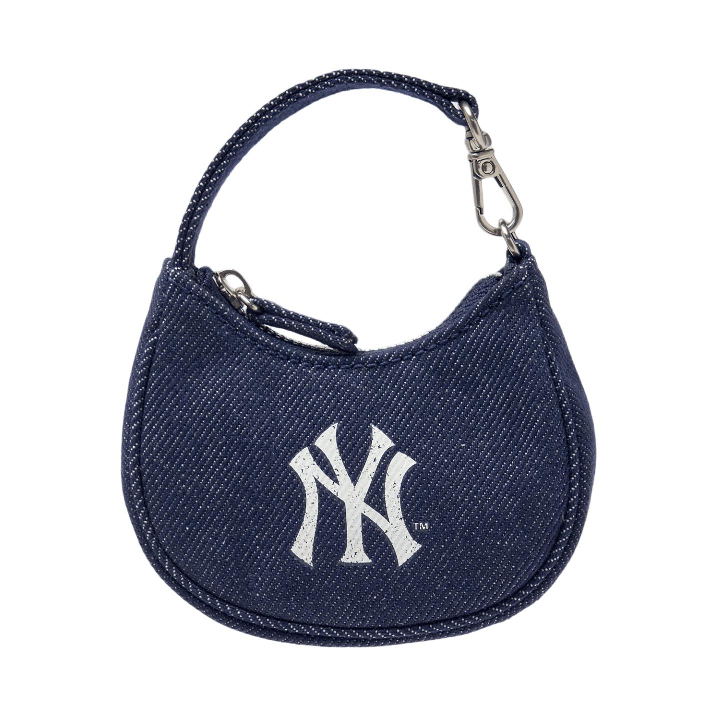 MLB New York Yankees Fashion Cotton Polyester Mini Wallet Unisex Wallets Navy-Blue 3APOB016N-50NYS Basic Set (Bag)