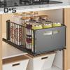 1/2Pcs Pull-out Cabinet Organizer Storage Basket Large Capacity Strong Load-Bearing Easy Installation No Drill Slide-Out Drawers Storage Racks