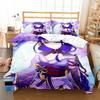 Beelzebul Bettwäsche-Set Einzelbett Twin Full Queen King Size Genshin Lmpact Bettset Aldult Jungen Schlafzimmer Raiden Shogun 3D-Druck 019