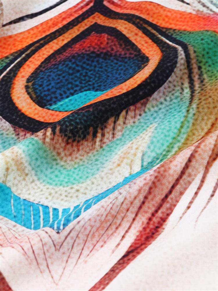 EDOLYNSA Boho Chic Tištěný Volný Kaftan 2024 Léto Dlouhé Šaty Dámské Plážové Oblečení Krytí Plavek Dovolená Ležérní Župan Q1638