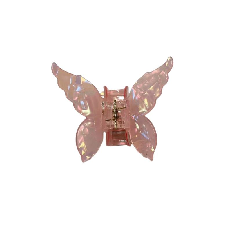 

Новая волшебная заколка-бабочка в виде акулы, большая имитация уксусной кислоты, женские заколки для волос на затылке. светло-розовый