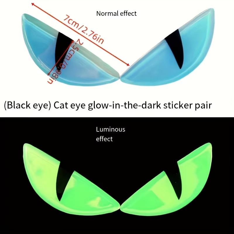 3D Glow-in-the-Dark Devil Cat Eye Stickers for Motorcycles | Colorful & Stereo Motorcycle Decals | Eye-catching Motorcycle Acces