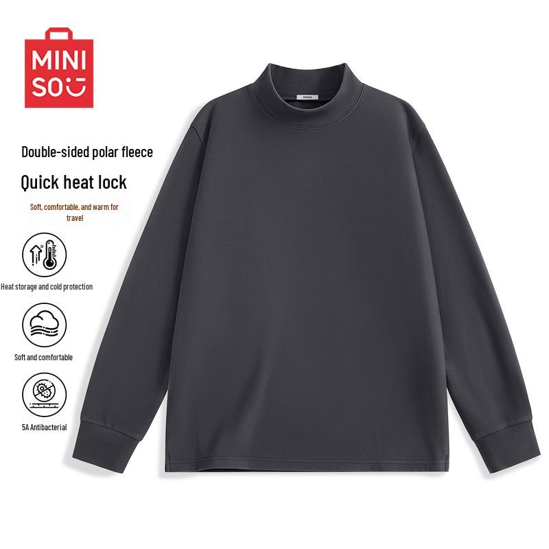 MINISO Men s Half-Zip Thermal Fleece Base Layer T-Shirt 3XL