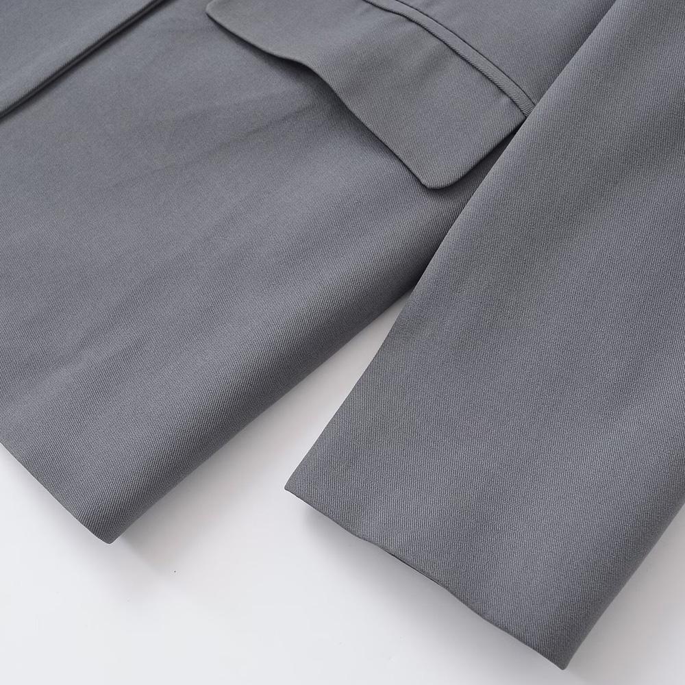 VAYLA Women's Double Breasted Office Wear Blazer Coat, Long Sleeve, Flap Pockets, Female Outerwear, Chic Tops, Fashion