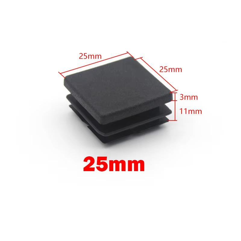 Square Plastic Black Blanking End Caps 13x13mm-120x120mm Inner Plug Cap Furniture Leg Tube Pipe Inserts Plugs Decorative Dust