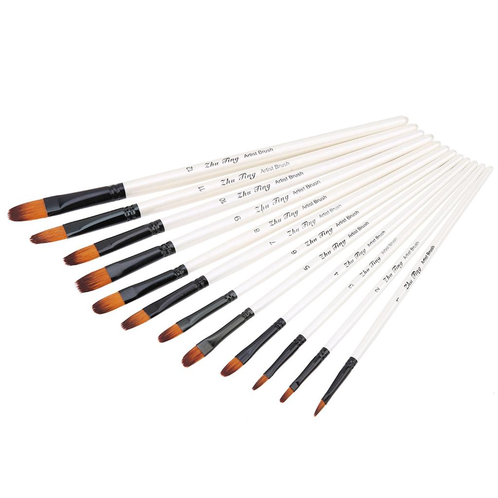 12 Stück Zeichenpinselstift-Set Kunst Gouache Wasserfarbe Ölmalwerkzeuge