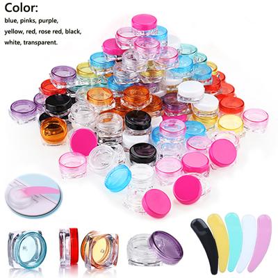 5-10db átlátszó kis négyzet alakú flakon 3g Cosmetic Empty Jar Pot szemhéjfesték ajakápoló arckrém minta tartály
