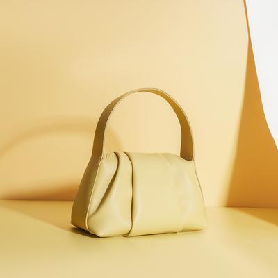 Niche Design New Small and Delicate Handbag Pleated Cloud Bag Cowhide Portable Shoulder Messenger Bag Women