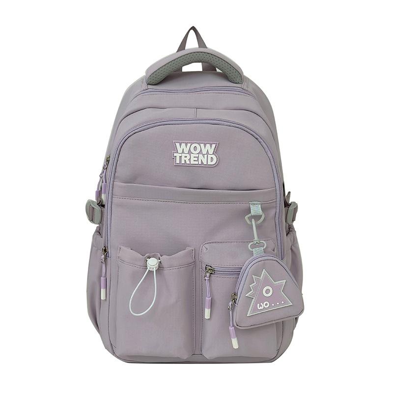 Versatile Work Style Schoolbag Simple Solid Color College Student Large Capacity Japanese Backpack Travel Backpack