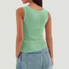 Women's Ribbed Tank Top Sleeveless Colour Knit U Neck Sweatshirt Summer Casual Tank Top