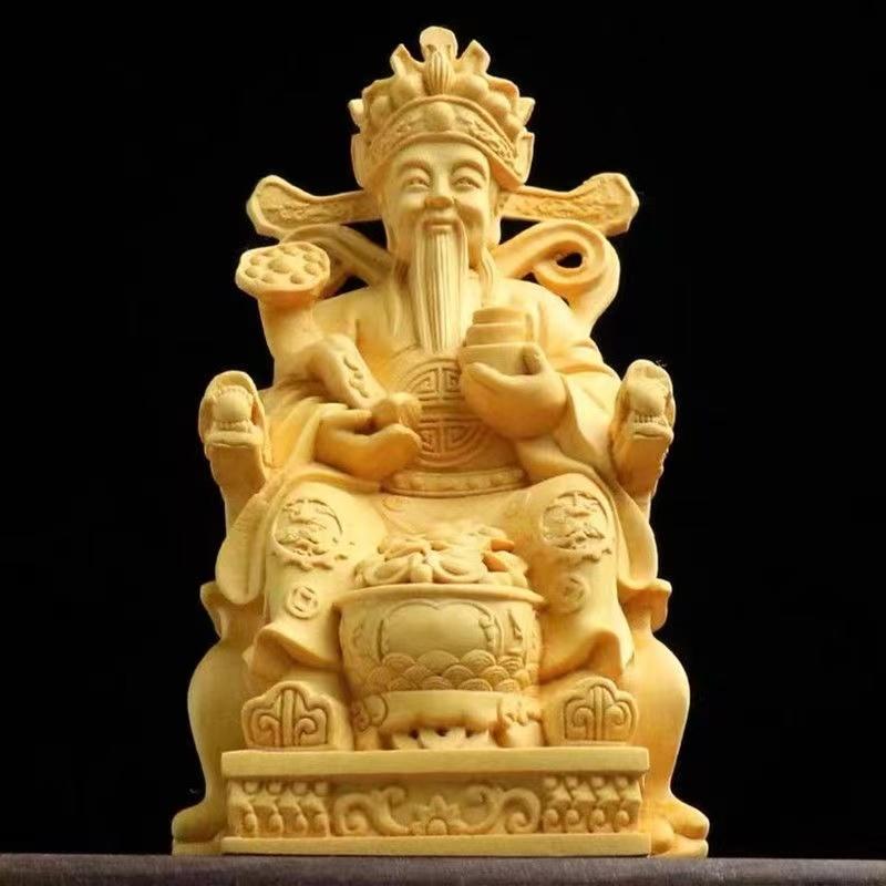 Solid Wood God of Wealth of character statue China characteristics wealth-attracting ornaments Home Room,Office,Windwater statue