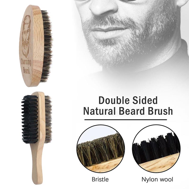 1Pc Eco Friendly Boar Bristle Men'S Shaving Brush Portable Barber Natural Beard Brush For Facial Cleaning Mustache Tools