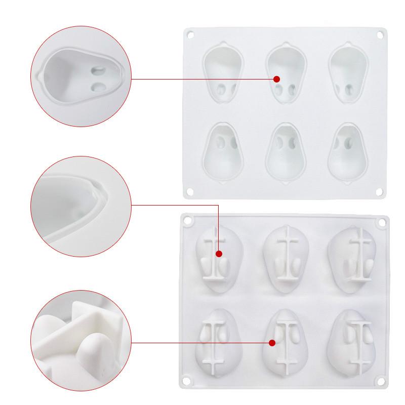 6 Even Bunny Mousse Cake Silicone Mold Ice Cream Jelly Silicone Baking Abrasive
