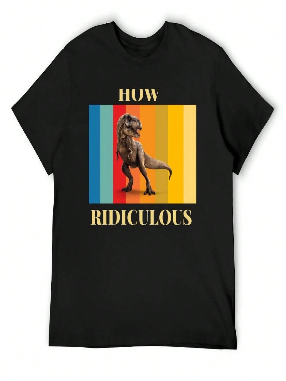 How Ridiculous Retro Dinosaur T-Shirt Graphics Vintage Anime Shirt Oversizeds Plus Size unisex Clothing S разноцветный