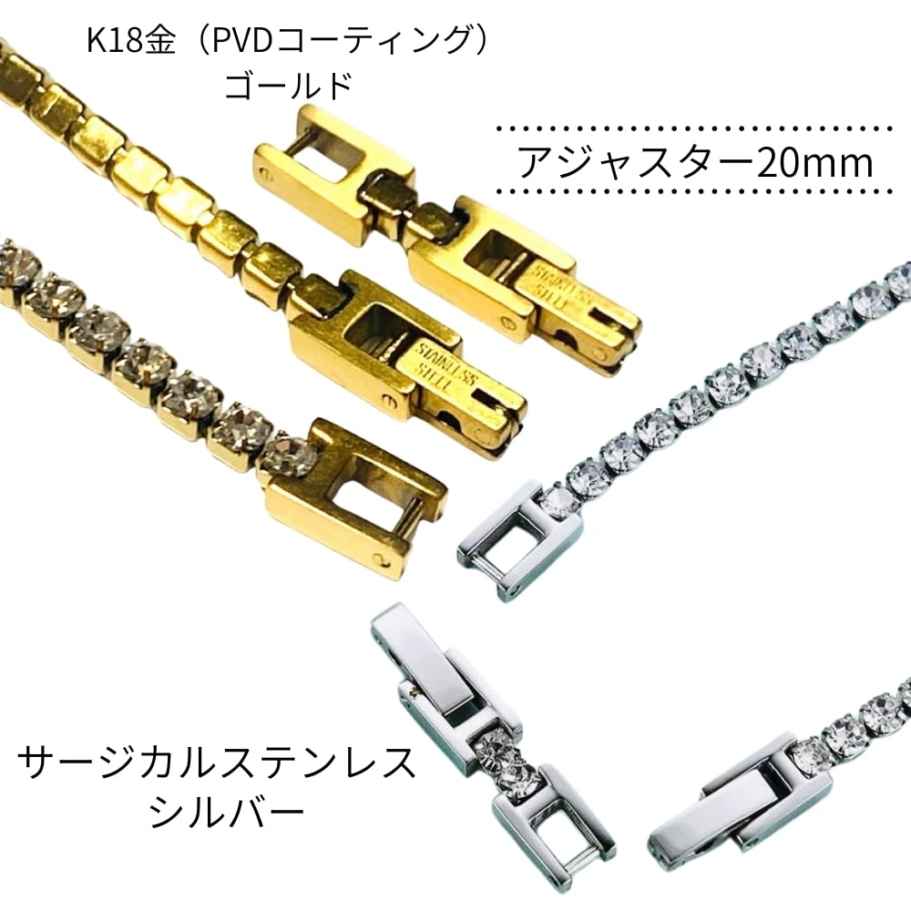 Galant Tennisarmband, Schlicht, Medizinischer Edelstahl mit Diamant und Zirkonia (Zirkonia), Hypoallergen, 18 Karat Gold, Vergoldet und Silber,