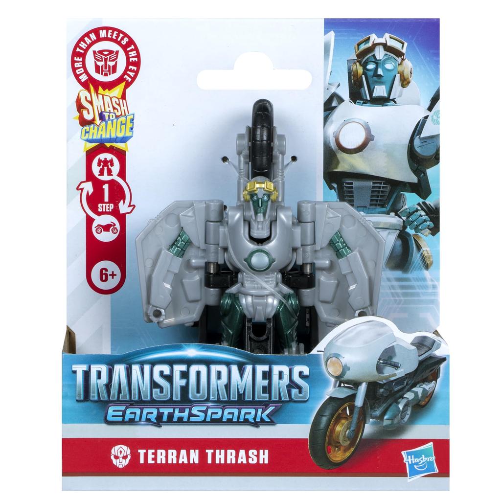Transformers EarthSpark Smash Changer Terrance Slash Action Figure Robot Toy for Boys and Girls Ages 1-Step 4-Inch 6+