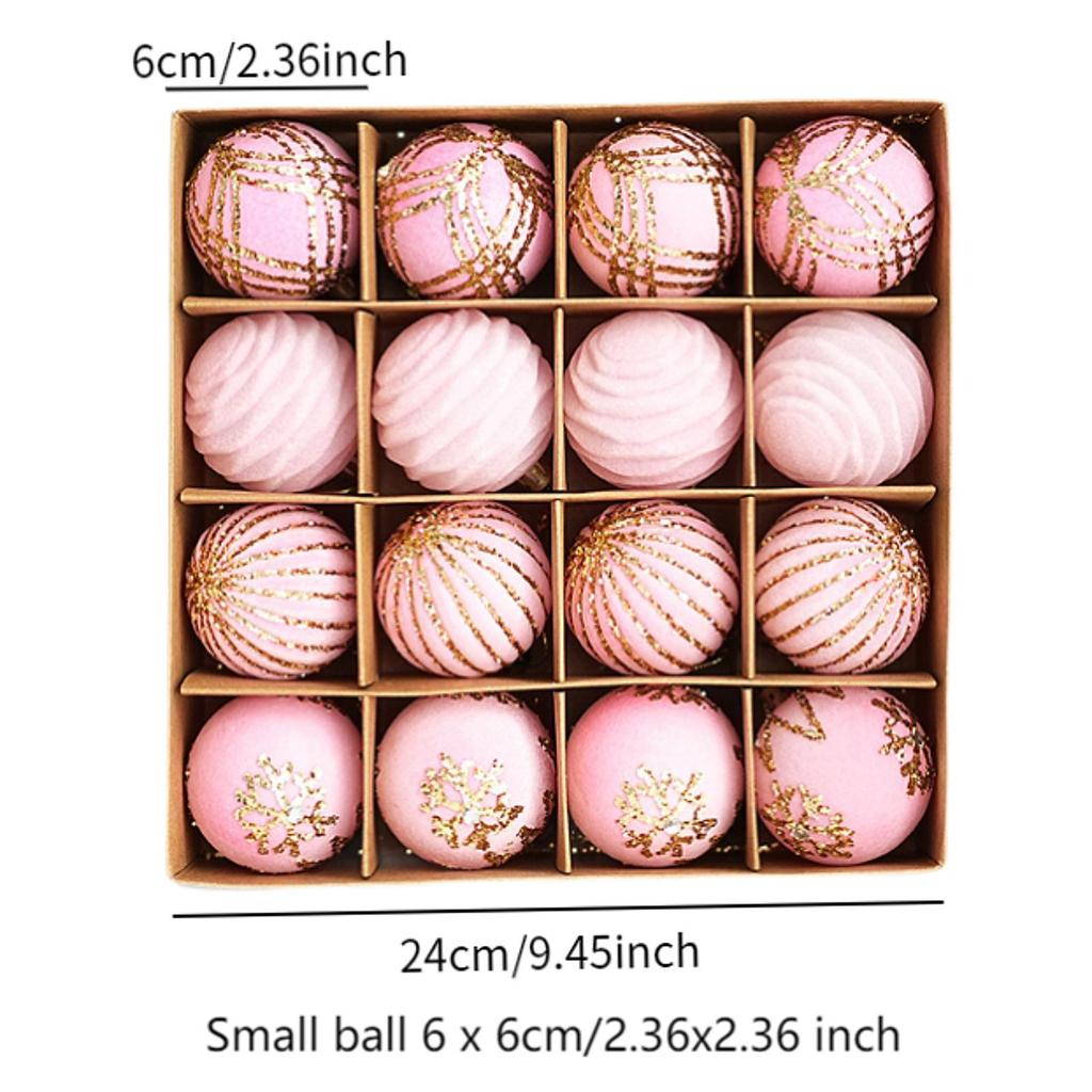 16x Christmas Balls Christmas Tree Baubles DIY Lightweight Shatterproof Party