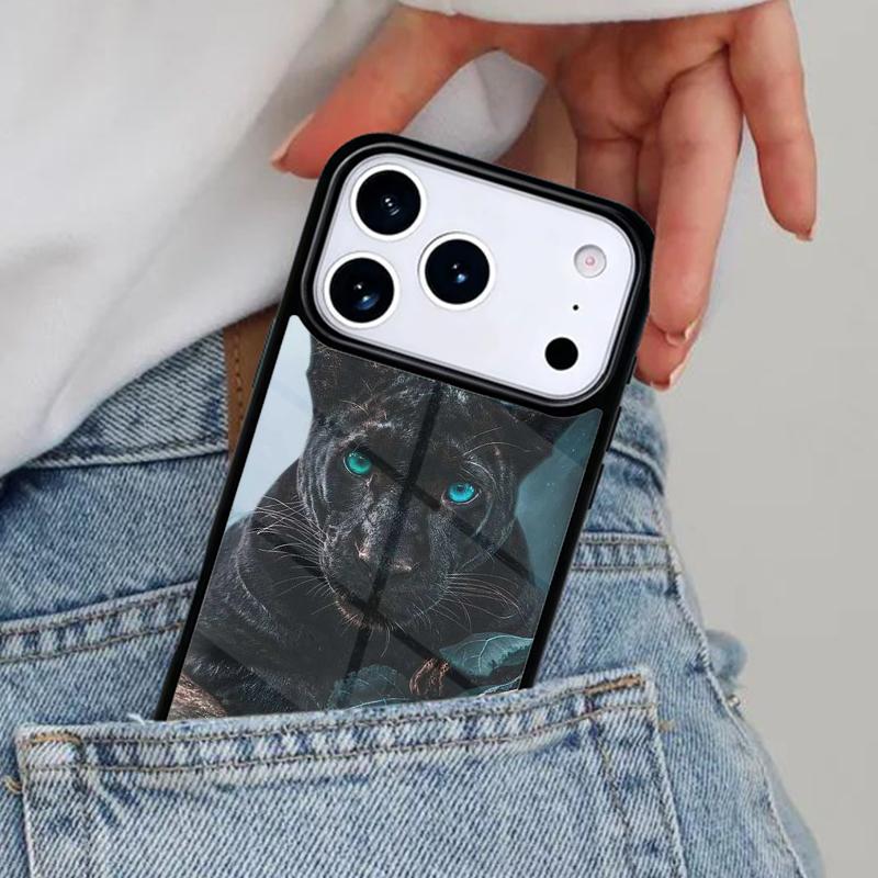 Animal Panther Phone Case for iPhone 16e 15 14 13 12 17 Pro Max Plus Air 17pro Cover Coque