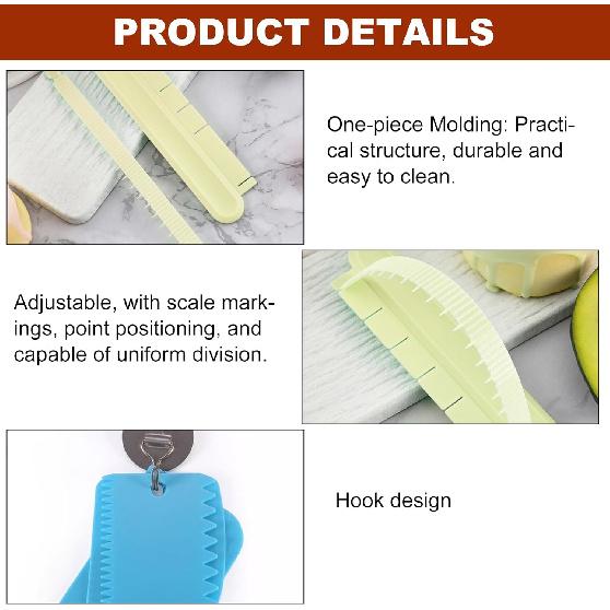 6 Pack Cake Arch Guide Tool with Cake Scrapers, Cake Decorating Tools with Arch Ruler for Swag Marking, Baking Supplies for Beginners and Cake