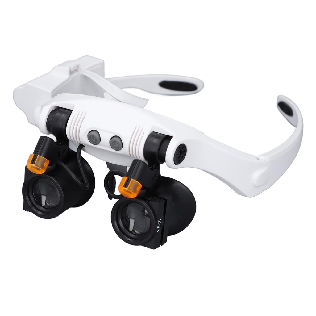 Huvudmonterad förstoringsglas med LED-ljus (kallt och varmt) 1,5X 3X 4X 5X 6X 7X 10X Förstoringsglas Kit för