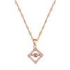 Square Smart Light Luxury Temperament Gorgeous Full Diamond Necklace Women'S Versatile Collarbone Chain Titanium Steel Chain