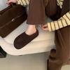 2025 autumn and winter new round head fur leather matte thick bottom outer wear Boken lazy drag