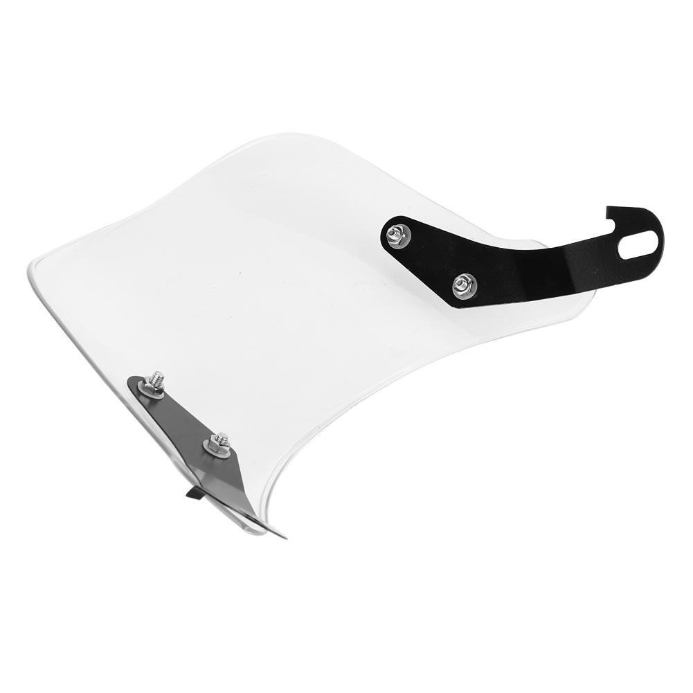 Windscreen Wind Deflector Motorcycle Suits 5 7  Round Headlights Windshield for YAMAHA(White)
