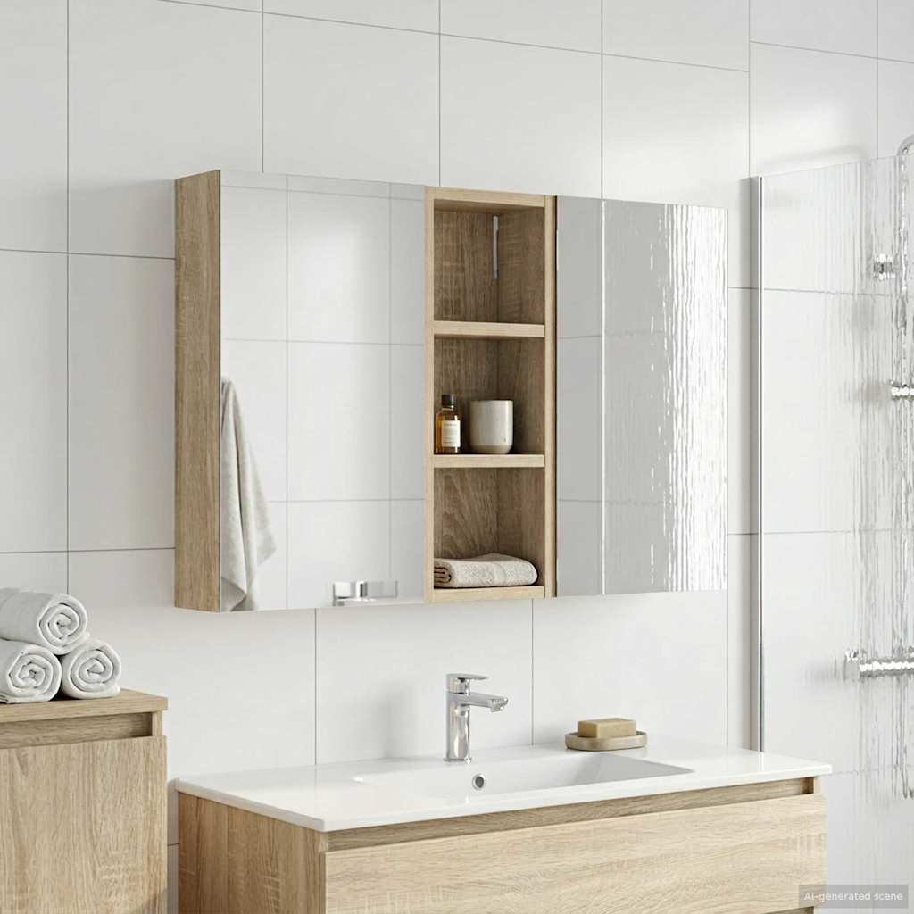 Bathroom Cabinet Set 3 Pcs 80 X 10.5 X 50 Cm Particleboard