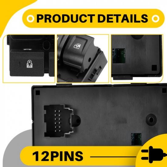 Power Window Switch Driver Front Left Side For GMC SIERRA 2500 3500 2015- EA
