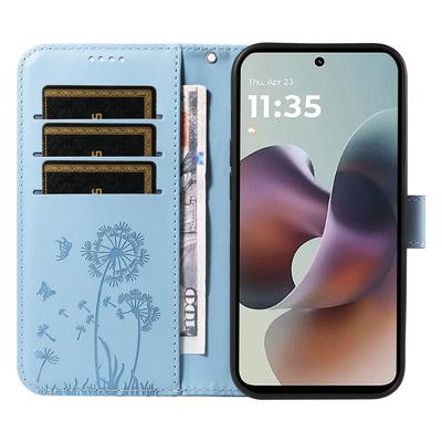 For Motorola Moto G56 5G Leather Wallet Case with Strap Dandelion Imprint Phone Stand Cover